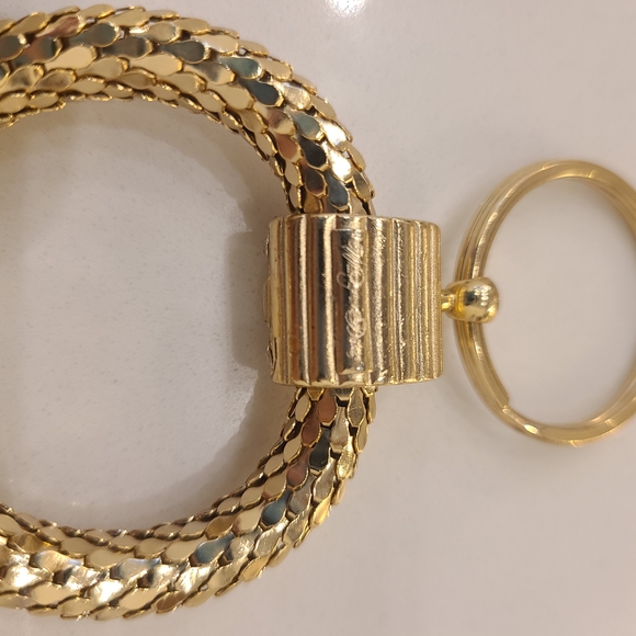 Vintage Whiting & Davis Gold Keychain with Silver Accents - Picture 2 of 2